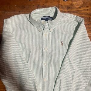 Polo Ralph Lauren Oxford Stripe Button Down Slim Fit Formal Blouse - Size 10
